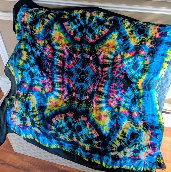 Vintage Accessories - Tie Dye Silk Scarf